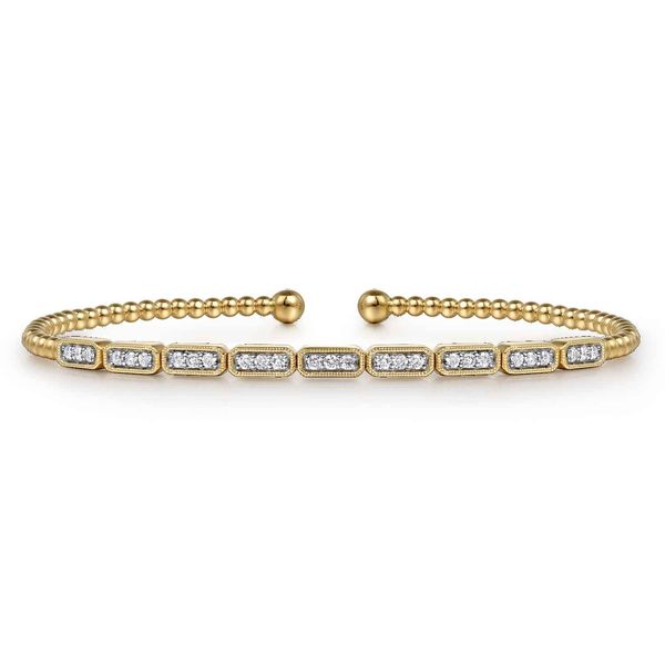 Gabriel & Co 14K Yellow Gold Diamond Bangle – Bujukan Collection Bradley's Jewelers Jacksonville, NC