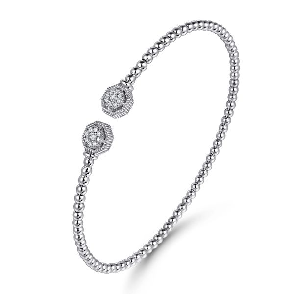Gabriel & Co 14K White Gold Bujukan Diamond Hexagon Split Bangle – Bujukan Collection Image 2 Bradley's Jewelers Jacksonville, NC