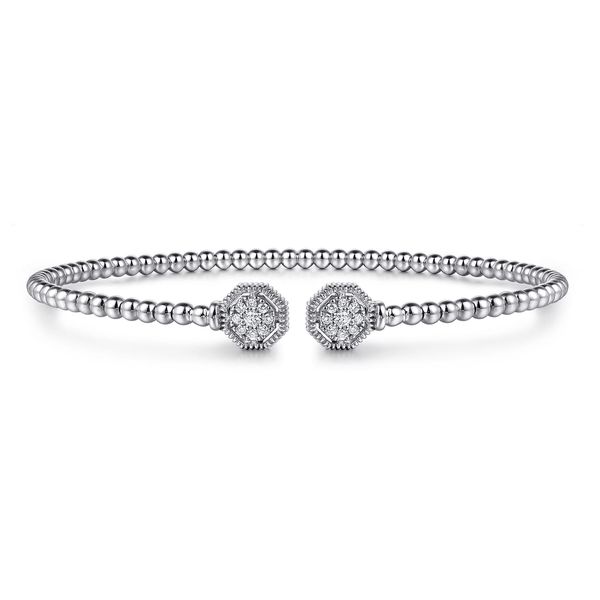 Gabriel & Co 14K White Gold Bujukan Diamond Hexagon Split Bangle – Bujukan Collection Bradley's Jewelers Jacksonville, NC