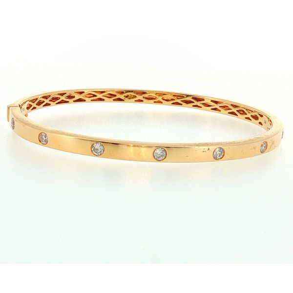 14K Yellow Gold Diamond Hinged Bangle Bracelet | 0.56CTW Bradley's Jewelers Jacksonville, NC