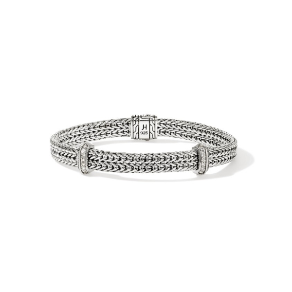 John Hardy Icon Link Diamond Flat Chain Bracelet in Sterling Silver | Bradley's Jewelers Bradley's Jewelers Jacksonville, NC