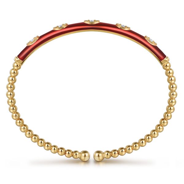 Gabriel & Co. 14K Yellow Gold Diamond Bujukan Bangle Bracelet Image 3 Bradley's Jewelers Jacksonville, NC