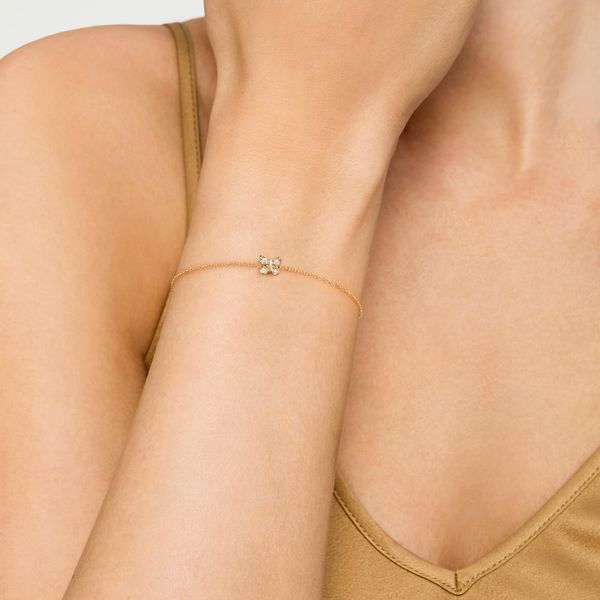 Gabriel & Co. 14K Yellow Gold .05 CTW Diamond Butterfly Bracelet Image 3 Bradley's Jewelers Jacksonville, NC