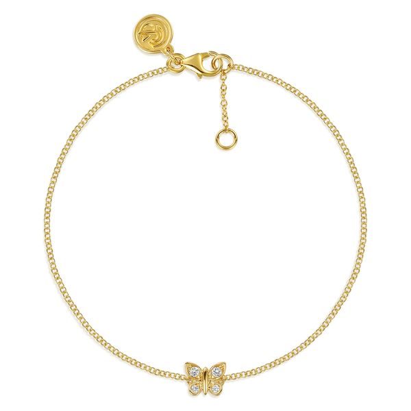 Gabriel & Co. 14K Yellow Gold .05 CTW Diamond Butterfly Bracelet Bradley's Jewelers Jacksonville, NC