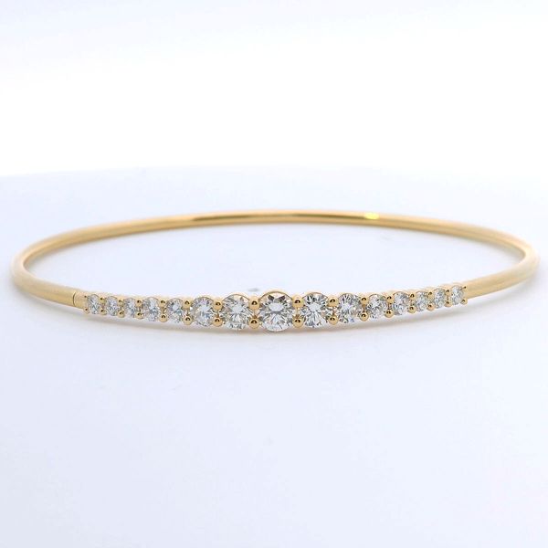 18K Yellow Gold 1.20 CTW Diamond Cuff Bracelet Bradley's Jewelers Jacksonville, NC