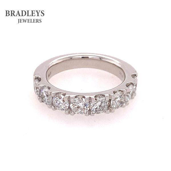 White 14K Gold Lab Grown Diamond Band Ring 2.00Ctw Round H VS2 8 Stones Bradley's Jewelers Jacksonville, NC