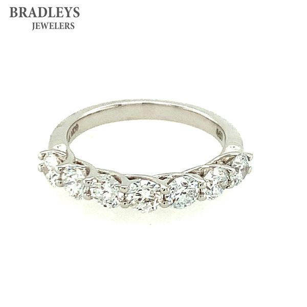 14K White Gold Trellis Lab Grown Diamond Band | 1.50 CTW Round Diamonds Bradley's Jewelers Jacksonville, NC