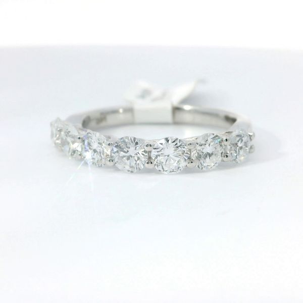 14K White Gold Trellis Lab Grown Diamond Band | 1.50 CTW Round Diamonds Image 3 Bradley's Jewelers Jacksonville, NC