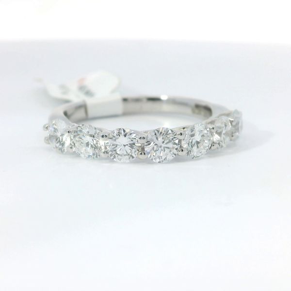 14K White Gold Trellis Lab Grown Diamond Band | 1.50 CTW Round Diamonds Image 4 Bradley's Jewelers Jacksonville, NC