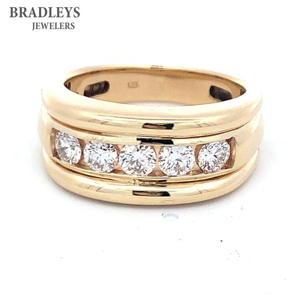 10K Yellow Gold Lab Grown Five Diamond Band 1.00CTW Bradley's Jewelers Jacksonville, NC