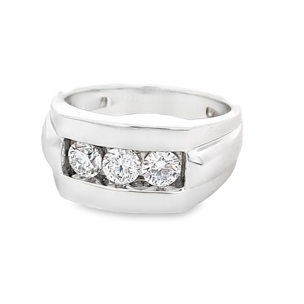 10K White Gold Men’s Lab Grown Three Stone Diamond Ring 1.00CT Bradley's Jewelers Jacksonville, NC