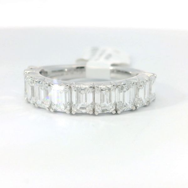 14K White Gold Emerald Cut Lab Grown Diamond Band 2.50ctw Image 3 Bradley's Jewelers Jacksonville, NC