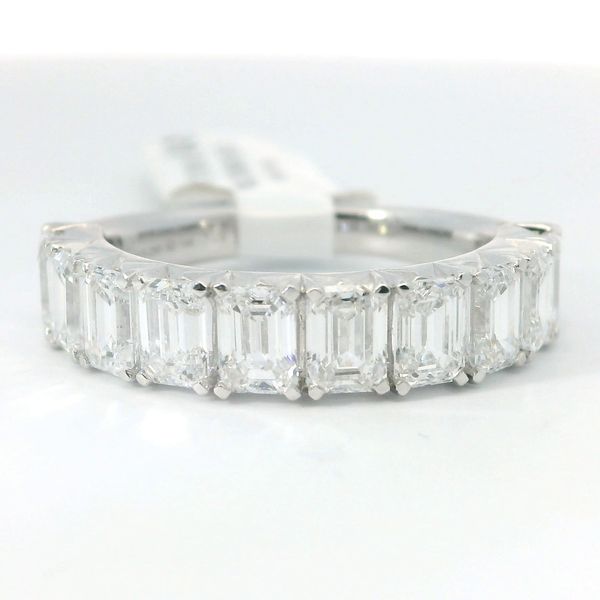 14K White Gold Emerald Cut Lab Grown Diamond Band 2.50ctw Bradley's Jewelers Jacksonville, NC