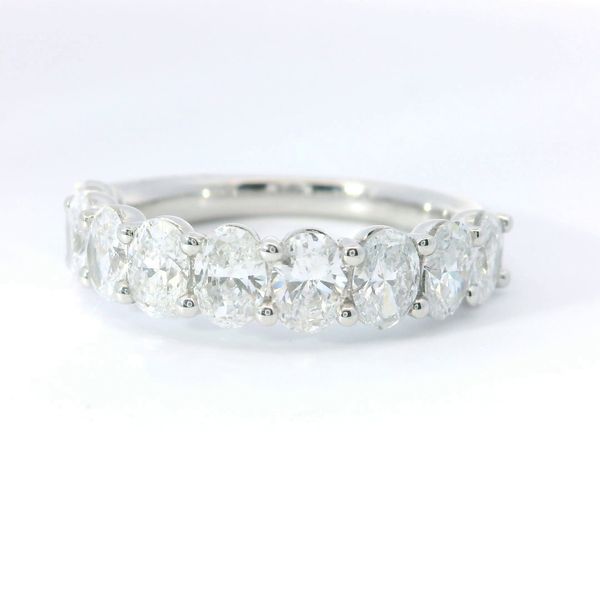 14K White Gold Lab Grown Diamond Band with 1.80 CTW Oval Diamonds Image 3 Bradley's Jewelers Jacksonville, NC