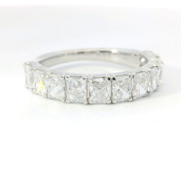 14K White Gold Lab Grown Diamond Band with 1.65 CTW Radiant Diamonds Image 2 Bradley's Jewelers Jacksonville, NC