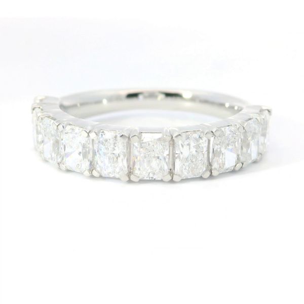 14K White Gold Lab Grown Diamond Band with 2.00 CTW Radiant Diamonds Image 3 Bradley's Jewelers Jacksonville, NC