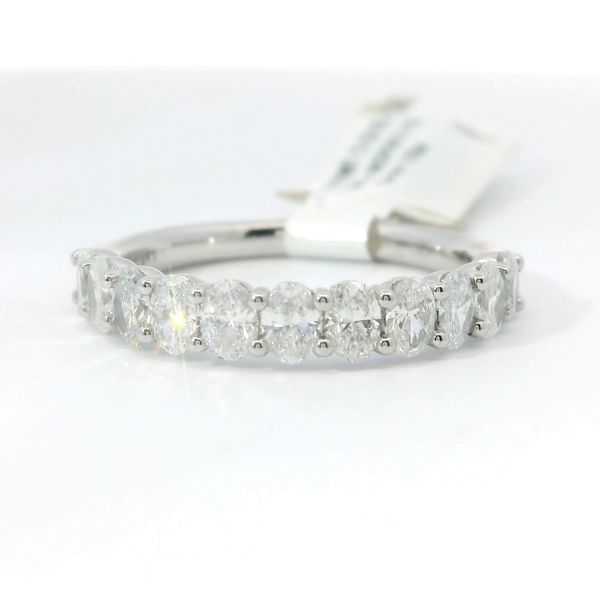 14K White Gold Lab Grown Diamond Band with 1.10 CTW Oval Diamonds Image 3 Bradley's Jewelers Jacksonville, NC