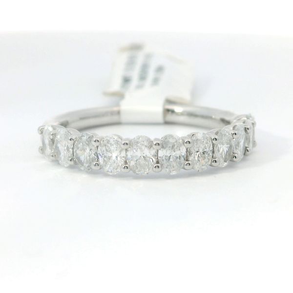 14K White Gold Lab Grown Diamond Band with 1.10 CTW Oval Diamonds Bradley's Jewelers Jacksonville, NC