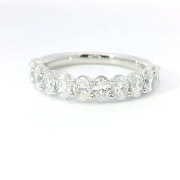 14K White Gold Lab Grown Diamond Band with 1.65 CTW Oval Diamonds Image 3 Bradley's Jewelers Jacksonville, NC