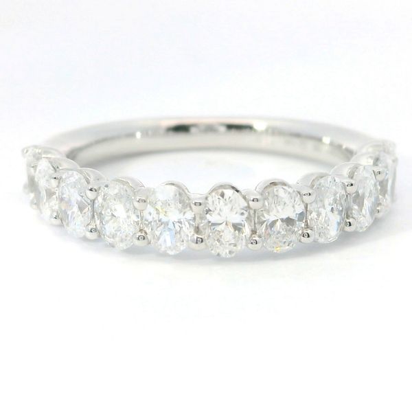 14K White Gold Lab Grown Diamond Band with 1.65 CTW Oval Diamonds Bradley's Jewelers Jacksonville, NC