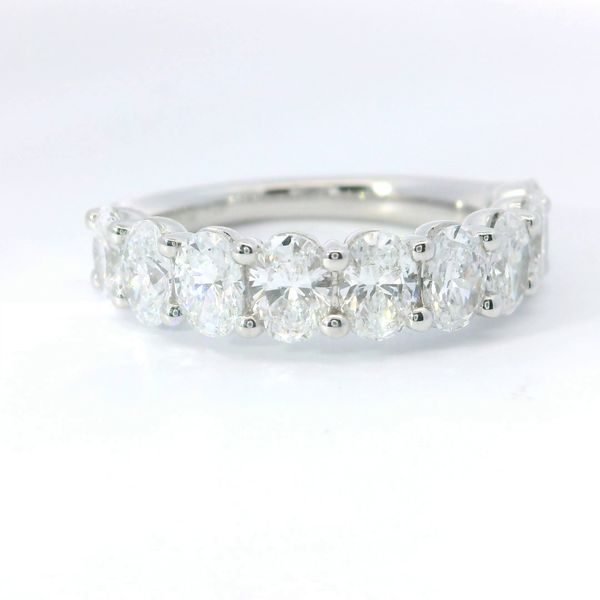 14K White Gold 2.25CTW Oval Lab Grown Diamond Band Image 2 Bradley's Jewelers Jacksonville, NC