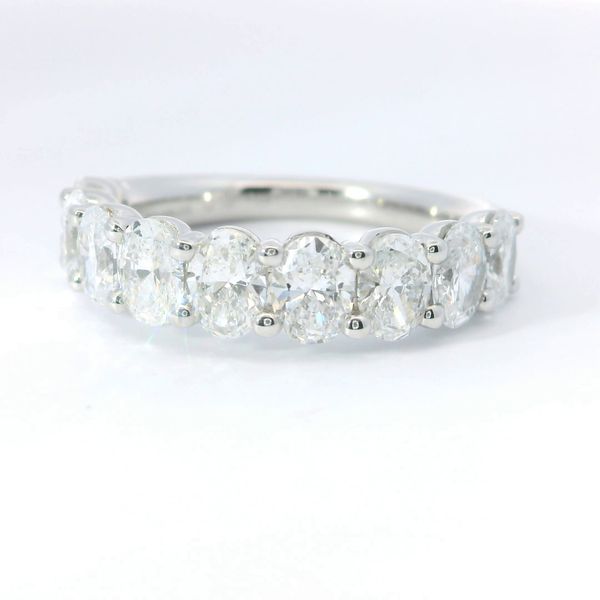 14K White Gold 2.25CTW Oval Lab Grown Diamond Band Image 3 Bradley's Jewelers Jacksonville, NC