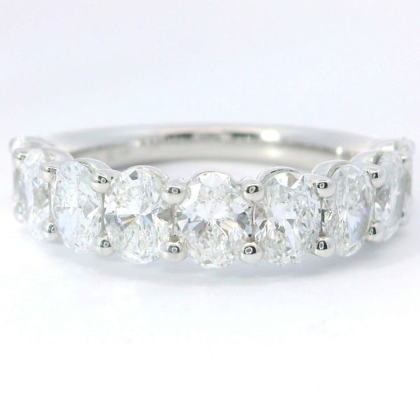 14K White Gold 2.25CTW Oval Lab Grown Diamond Band Bradley's Jewelers Jacksonville, NC