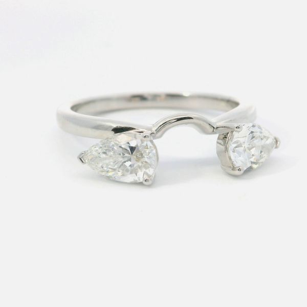 14K White Gold Laboratory Grown Pear Diamond Wrap Bands | 1.00CTW Image 3 Bradley's Jewelers Jacksonville, NC