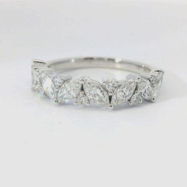 14K White Gold Lab-Grown Multi-Shape Diamond Band Image 2 Bradley's Jewelers Jacksonville, NC