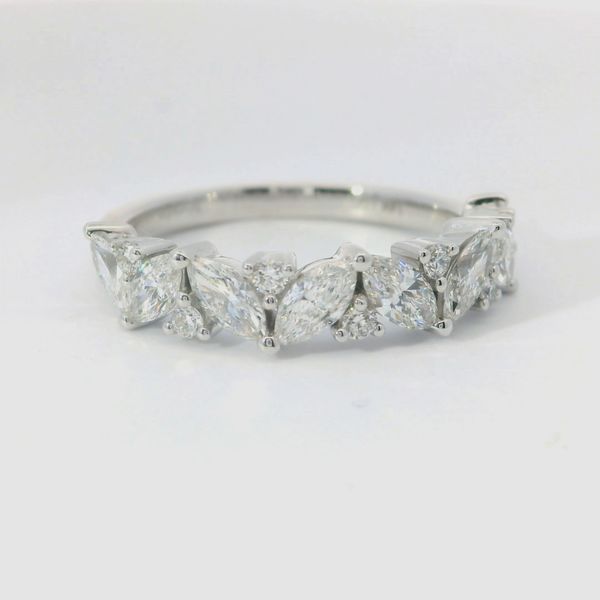 14K White Gold Lab-Grown Multi-Shape Diamond Band Image 3 Bradley's Jewelers Jacksonville, NC