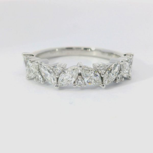14K White Gold Lab-Grown Multi-Shape Diamond Band Bradley's Jewelers Jacksonville, NC