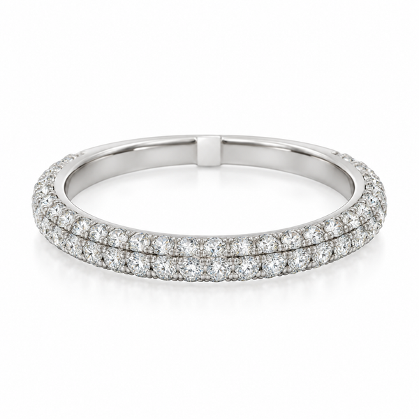 14K White Gold Pavé Laboratory Grown Diamond Band Bradley's Jewelers Jacksonville, NC