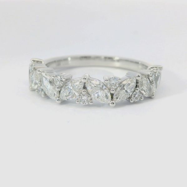 14K White Gold Lab-Grown Multi-Shape Diamond Band Image 2 Bradley's Jewelers Jacksonville, NC