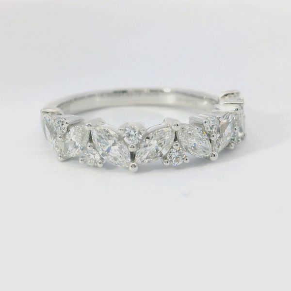 14K White Gold Lab-Grown Multi-Shape Diamond Band Image 3 Bradley's Jewelers Jacksonville, NC