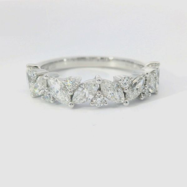 14K White Gold Lab-Grown Multi-Shape Diamond Band Bradley's Jewelers Jacksonville, NC