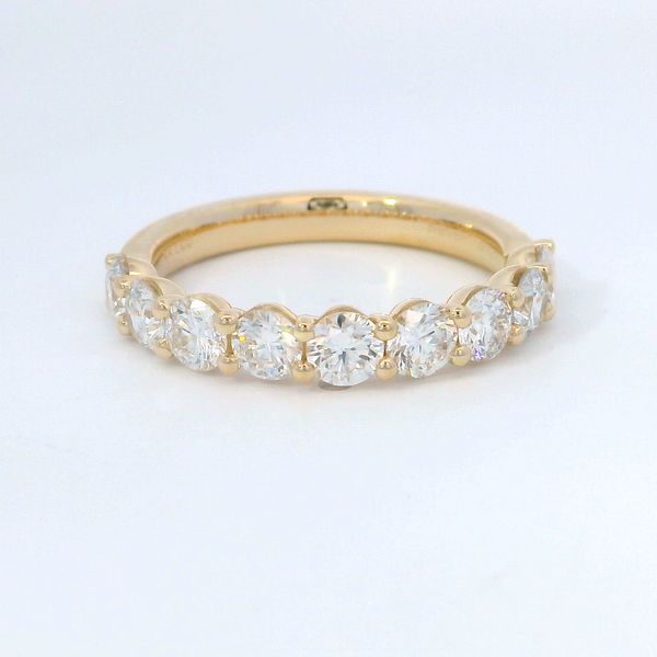 Yellow No Cert 14 Karat Semi-Eternity Laboratory Grown Diamond Bridal With 9 = 1.40Twt Round E/F Vs2 Diamonds Bradley's Jewelers Jacksonville, NC