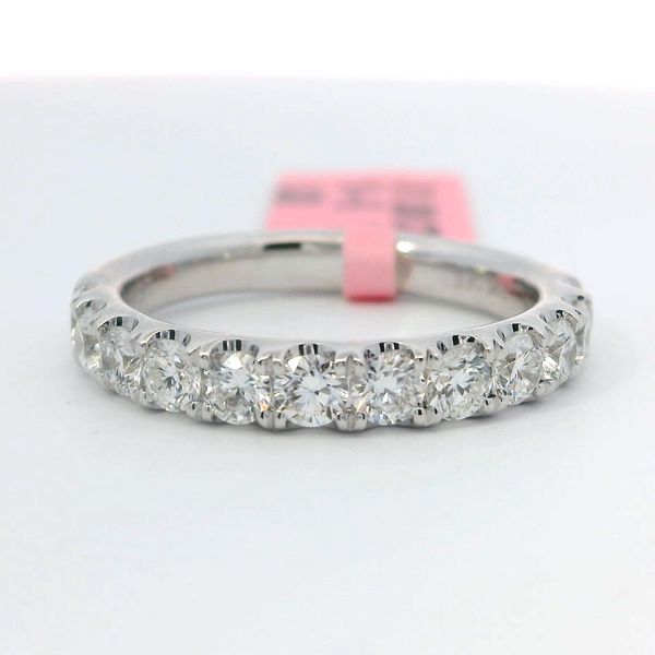 14K White Gold Round Lab Grown Diamond Prong Set Band 1.00ctw Bradley's Jewelers Jacksonville, NC