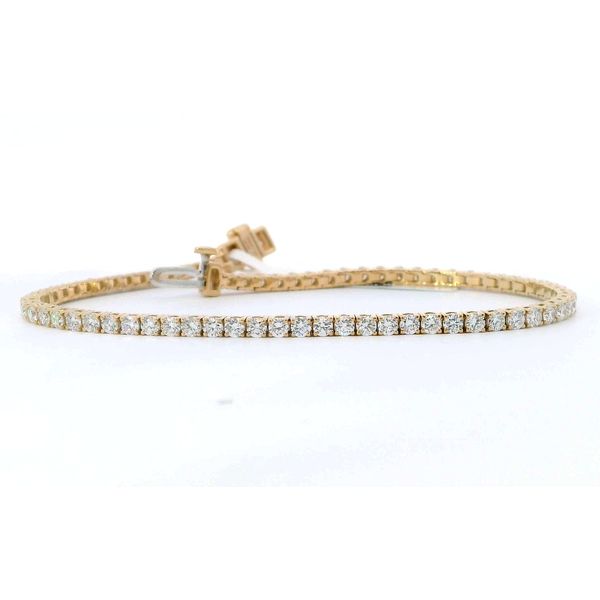 Yellow 14 Karat Tennis Laboratory Grown Diamond Bracelets With = 3.00Twt Round F Vs1 Diamonds Bradley's Jewelers Jacksonville, NC