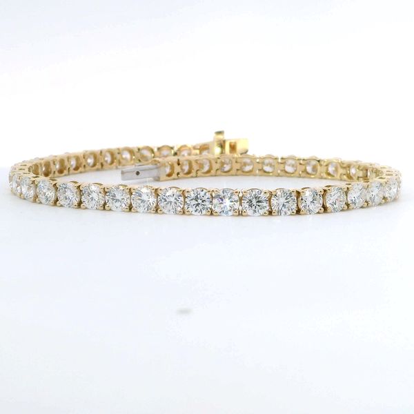 Yellow 14 Karat Tennis Laboratory Grown Diamond Bracelets With = 10.00Twt Round E/F Vs2 Diamonds Bradley's Jewelers Jacksonville, NC