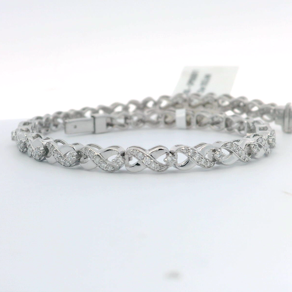 Sterling Silver XO Link Lab-Grown Diamond Bracelet with 1.00 Ctw Diamonds Bradley's Jewelers Jacksonville, NC
