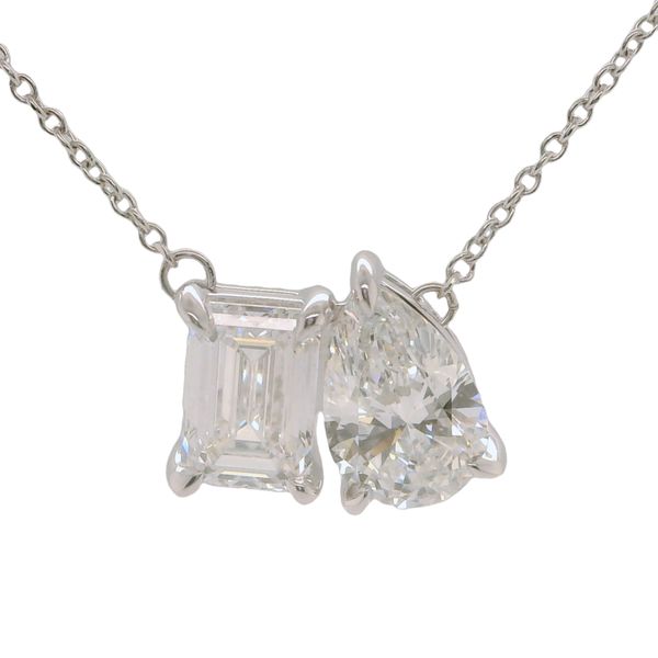 14K White Gold Lab Grown Diamond Moi et Toi Pendant 2.07 CTW Bradley's Jewelers Jacksonville, NC