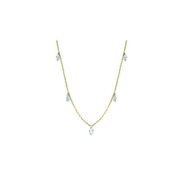14K Yellow Gold 2.00CTW Lab Grown Marquise Diamond Drop Necklace Bradley's Jewelers Jacksonville, NC