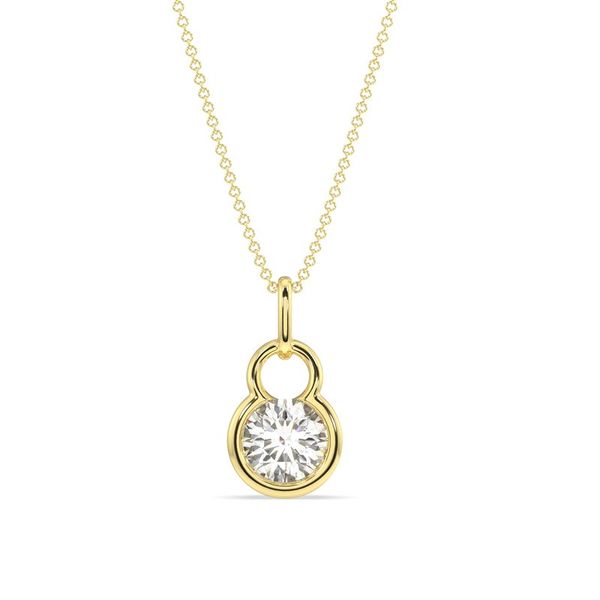 14K Yellow Gold 1.50CTW Lab Grown Diamond Drop Pendant Bradley's Jewelers Jacksonville, NC