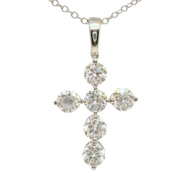 14K White Gold 2.00CTW Lab Grown Diamond Cross Pendant Bradley's Jewelers Jacksonville, NC