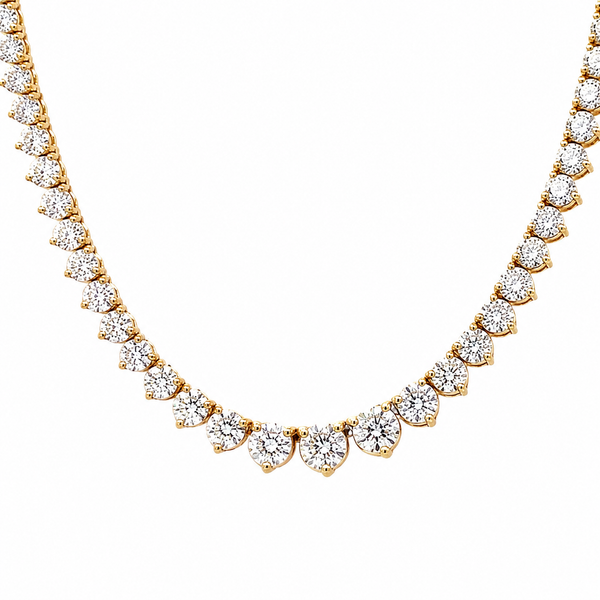 14K Yellow Gold 10.00 CTW Graduated Lab-Grown Diamond Riviera Necklace Bradley's Jewelers Jacksonville, NC