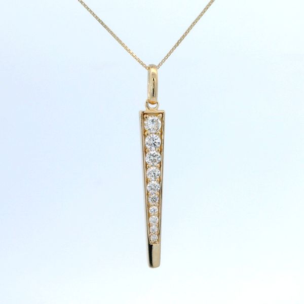 Yellow 14 Karat Lavalier Laboratory Grown Diamond Jewelry With 10 = 0.50Twt Round E/F Vs2 Diamonds Bradley's Jewelers Jacksonville, NC