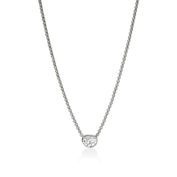 John Hardy Lovestruck Sterling Silver Oval Lab-Grown Diamond Necklace .75 CT Bradley's Jewelers Jacksonville, NC