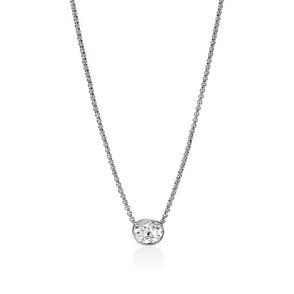 John Hardy Lovestruck Sterling Silver Oval Lab-Grown Diamond Necklace 1.25 CT Bradley's Jewelers Jacksonville, NC