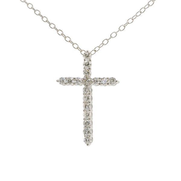 Sterling Silver 0.50CTW Lab Grown Diamond Cross Pendant Bradley's Jewelers Jacksonville, NC