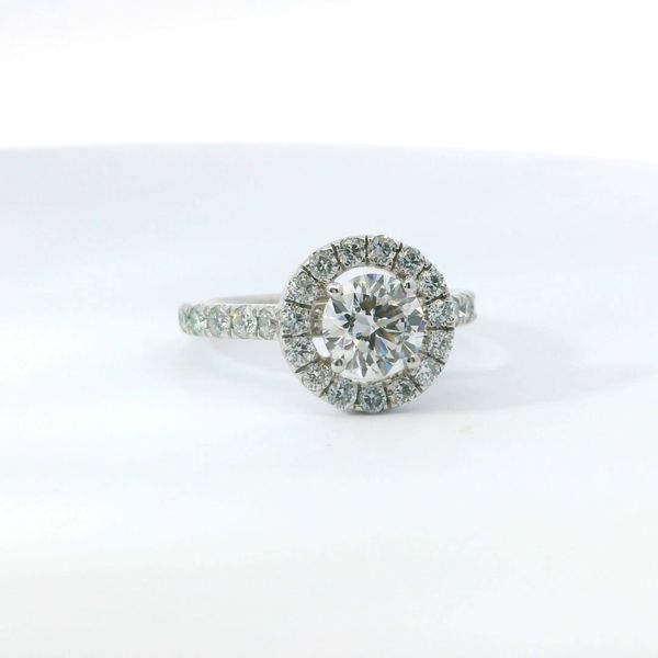 14K White Gold Round Halo Lab Grown Diamond Ring 1.98 CTW Image 2 Bradley's Jewelers Jacksonville, NC